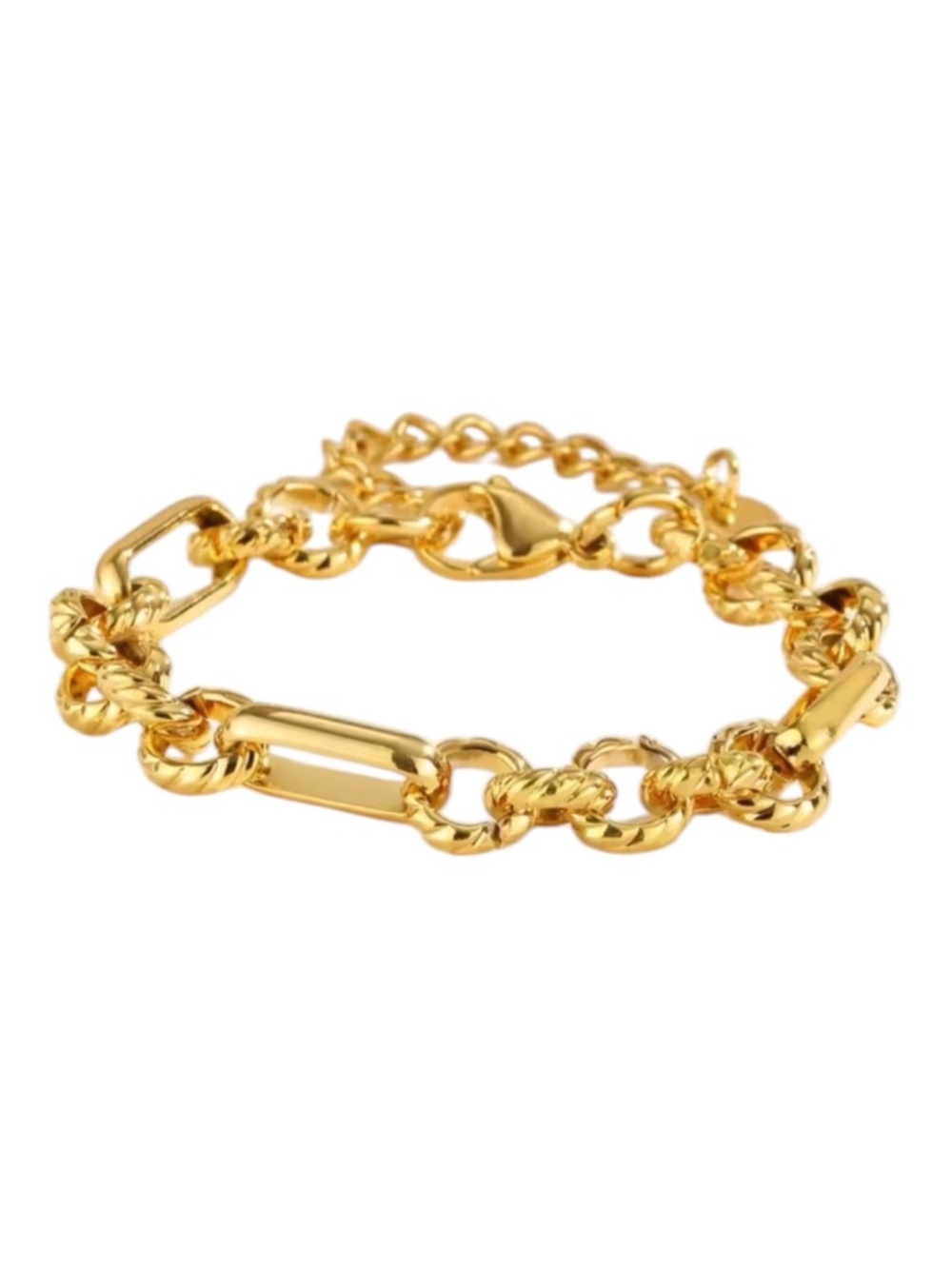 18K Gold Plated Mix Link Bracelet